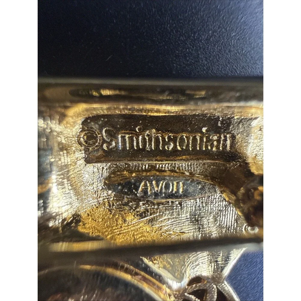 VINTAGE Avon Smithsonian Enamel Rhinestone Accent Train Pin Brooch